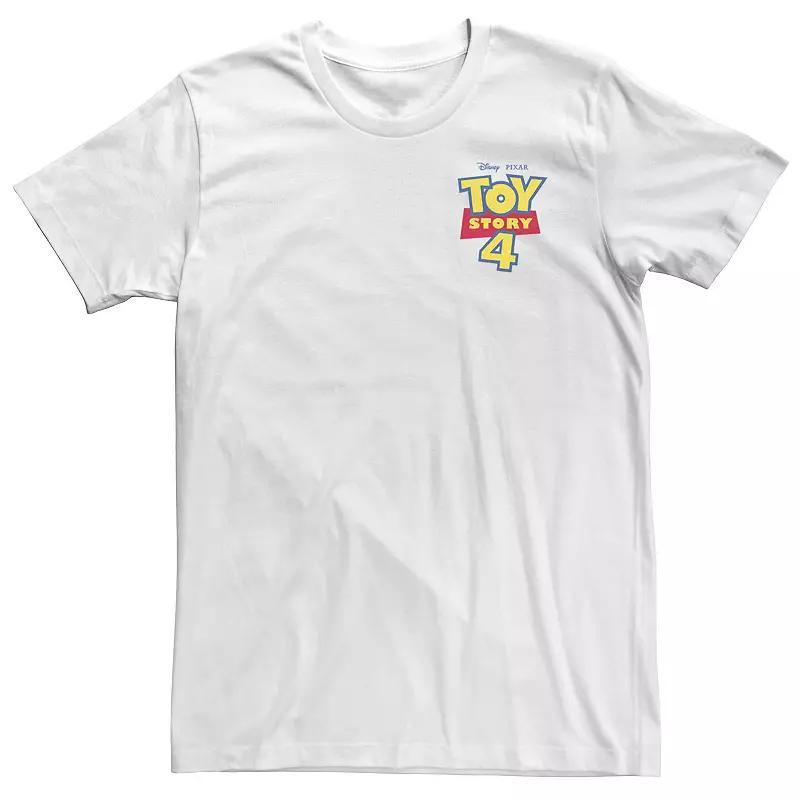 Big & Tall Disney / Pixar Toy Story 4 Movie Logo Left Chest Pocket Tee, Mens, Size: LT, White Product Image