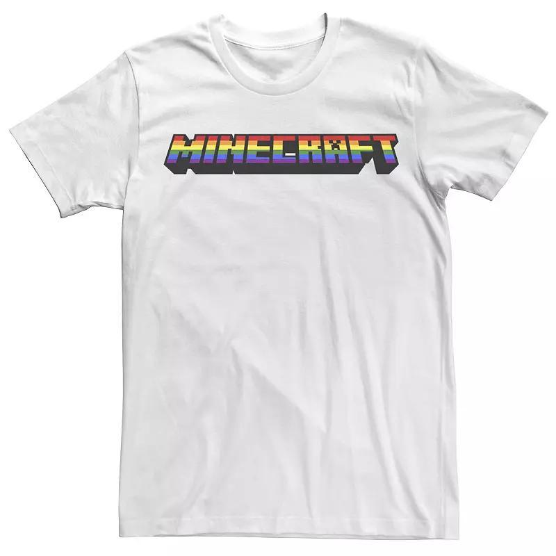 Mens Minecraft Rainbow Pixelated Logo Tee Product Image