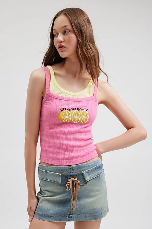 Bittersweet Pointelle Graphic Cami Womens at Urban Outfitters Product Image