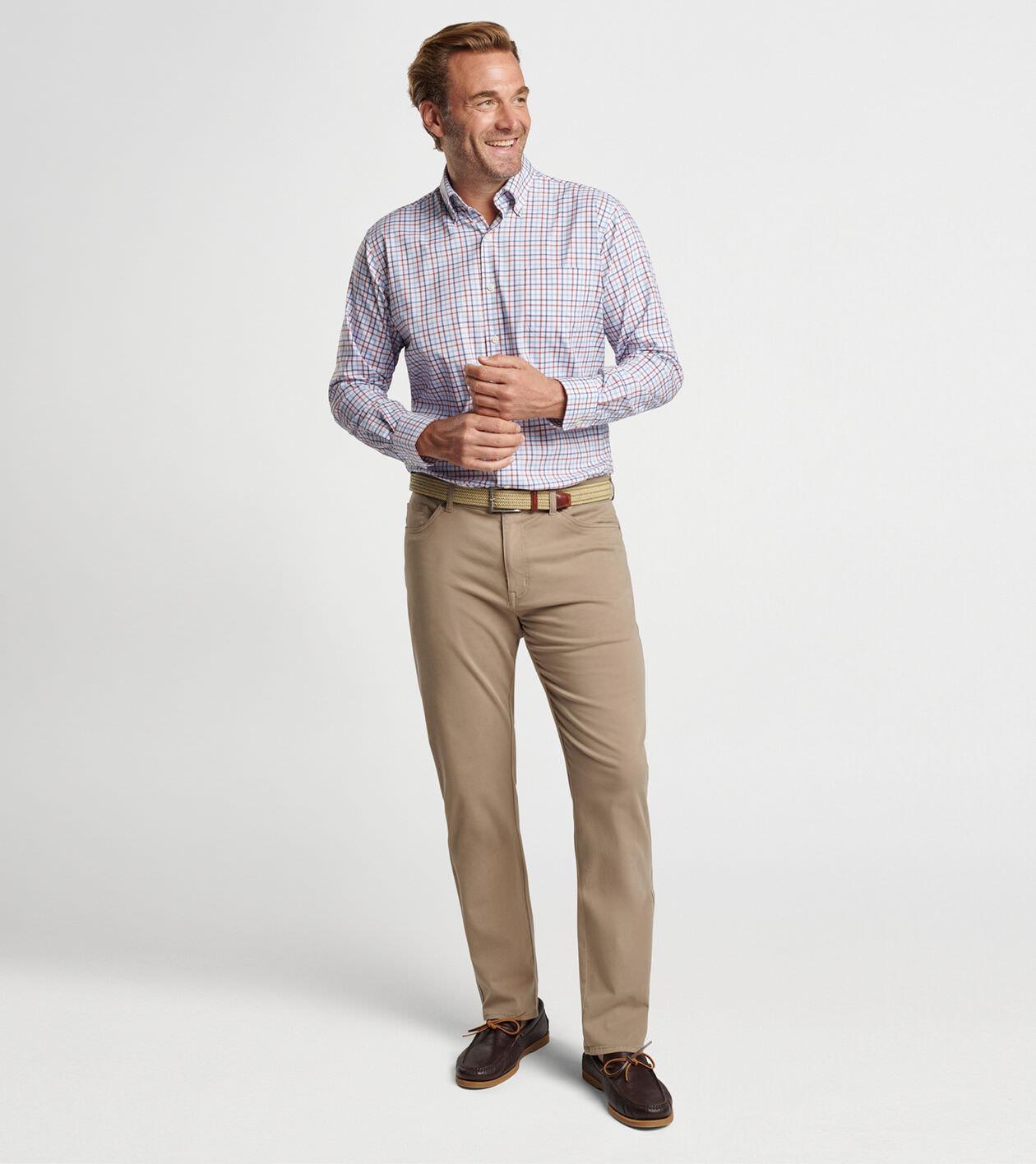 Peter Millar Mens Signature Sateen Five-Pocket Pant | Color: Grain | Size: 38 Product Image