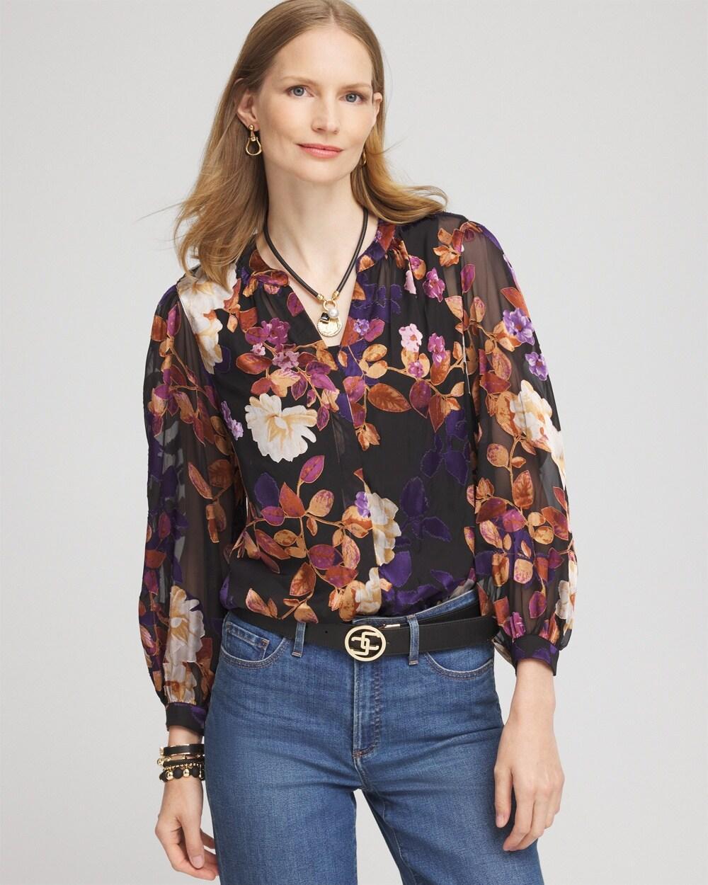 Women's Floral Burnout Blouse product image