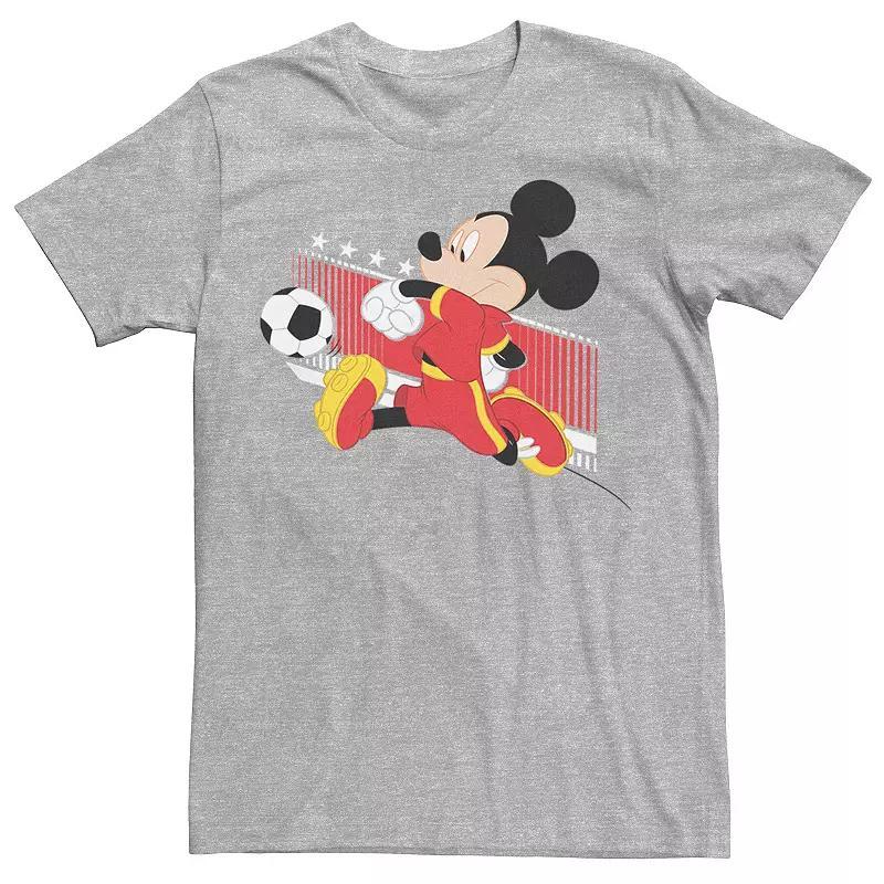 Disneys Mickey Mouse Belgium Soccer Uniform Portrait Mens Tee Athletic Grey Product Image