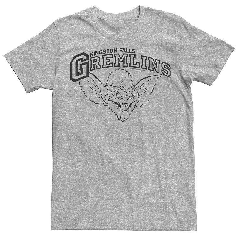 Mens Gremlins Kingston Falls College Logo Tee Athletic Grey Product Image