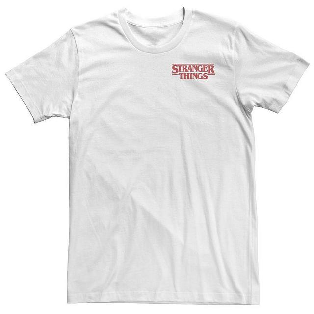 Big & Tall Netflix Stranger Things Solid Logo Left Chest Tee, Mens, Size: 3XL, White Product Image