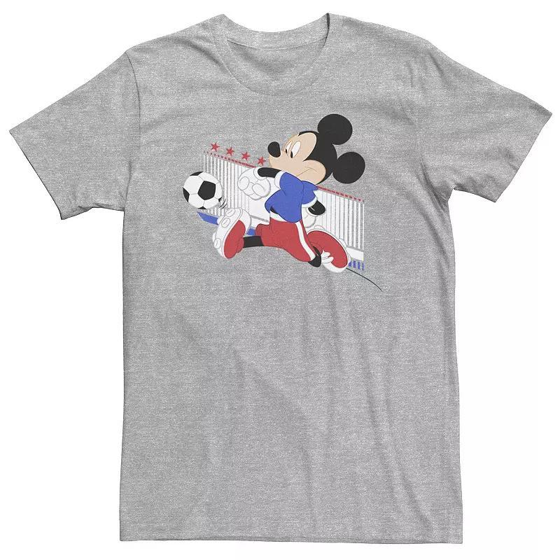 Big & Tall Disney Mickey Mouse French Soccer Uniform Portrait Tee, Mens Athletic Grey Product Image