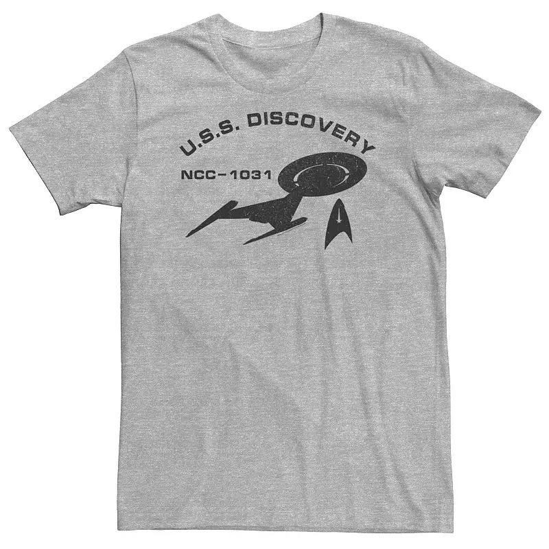 Big & Tall Star Trek Discovery NCC-1031 Collegiate Tee, Mens Athletic Grey Product Image