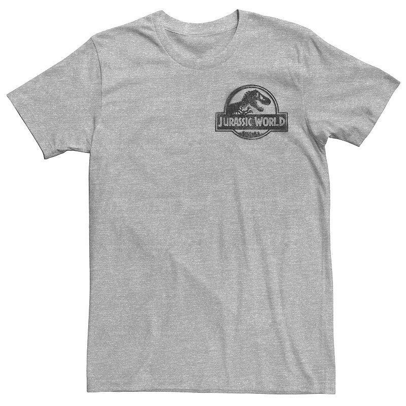 Mens Jurassic World Two Spray Paint Pocket Icon Tee Athletic Grey Product Image