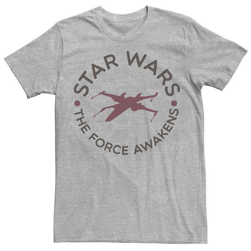 Mens Star Wars X Wing Silhouette The Force Awakens Graphic Tee Athletic Grey Product Image