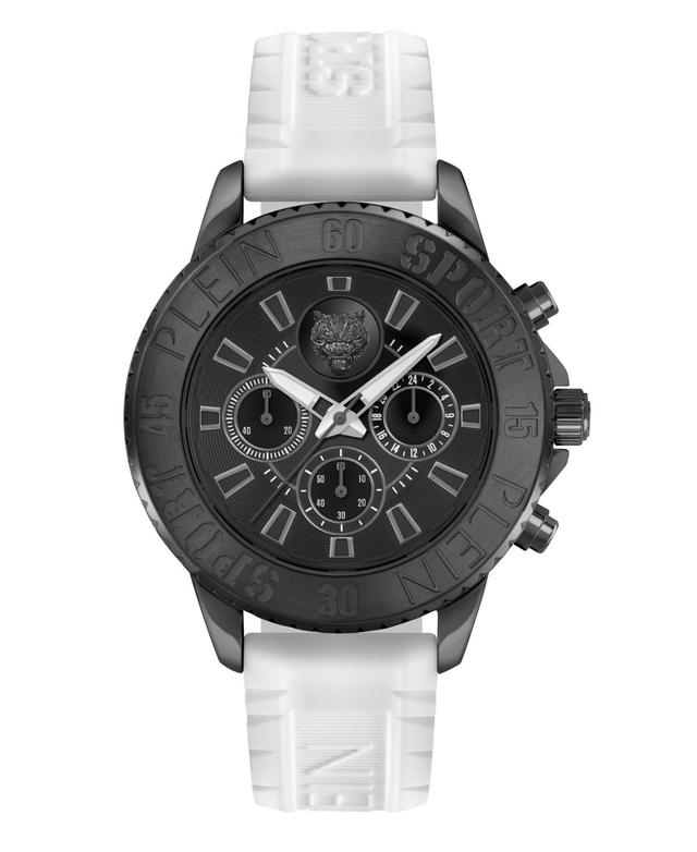 Plein Sport Mens Glam Chrono Chronograph Quartz White Silicone 44MM - White Product Image