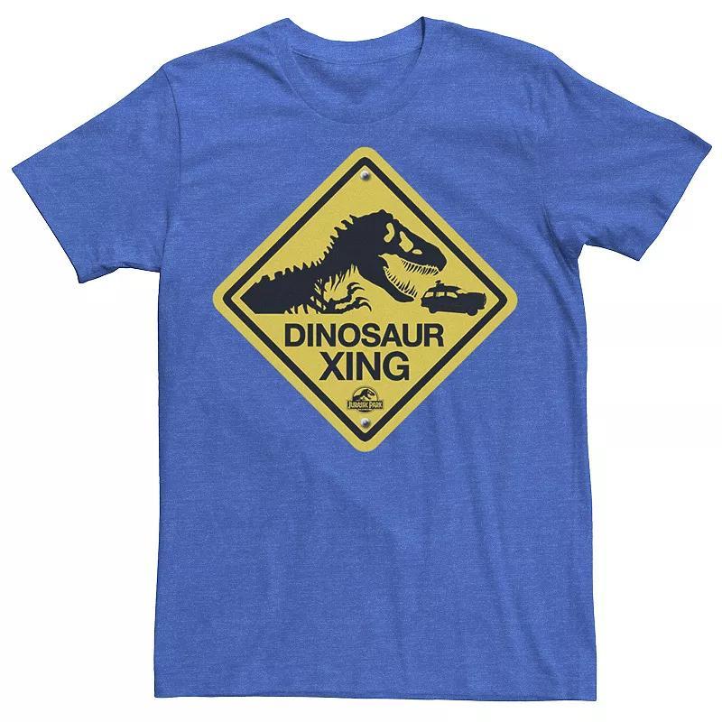 Mens Jurassic Park Dinosaur Crossing Yellow Sign Tee Product Image