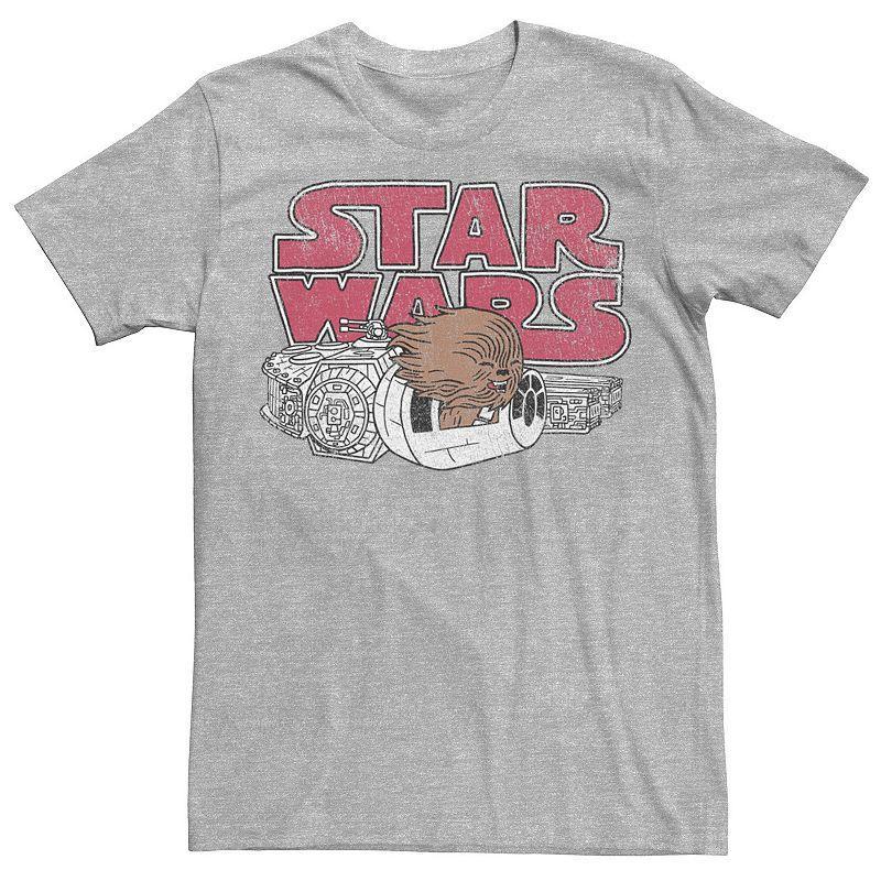 Mens Star Wars Chewbacca Falcon Cute Logo Tee Blue Product Image