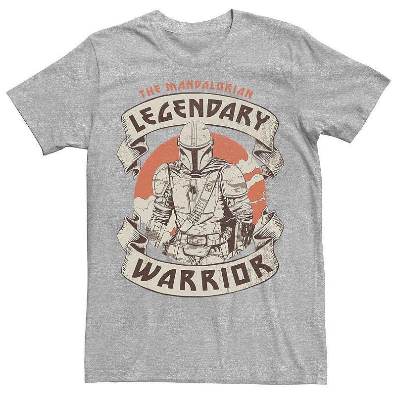 Mens Star Wars The Mandalorian Legendary Warrior Graphic Tee Athletic Grey Product Image