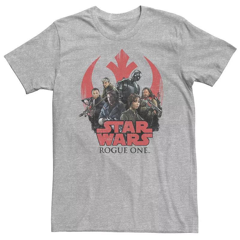 Big & Tall Star Wars Group Rogue Poster Tee, Mens Athletic Grey Product Image