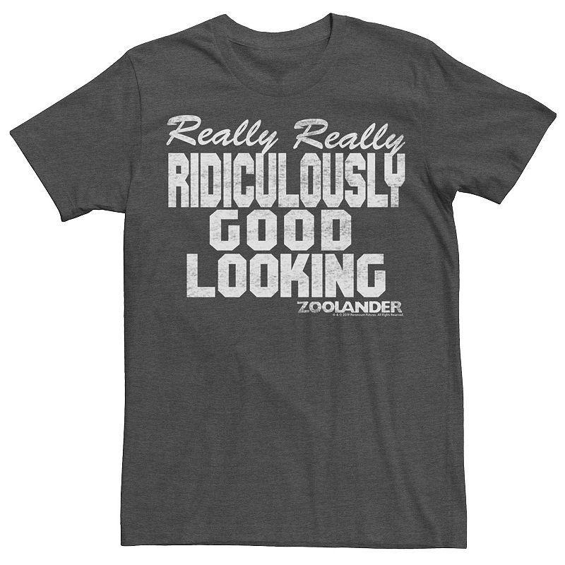 Mens Zoolander Really Really Ridiculously Good Looking Text Tee Dark Grey Product Image