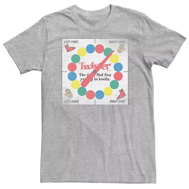 Big & Tall Twister Classic Game Board Distressed Graphic Tee, Mens Athletic Grey Product Image