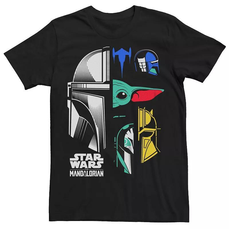 Mens Star Wars The Mandalorian Color Block Character Panels Tee Product Image