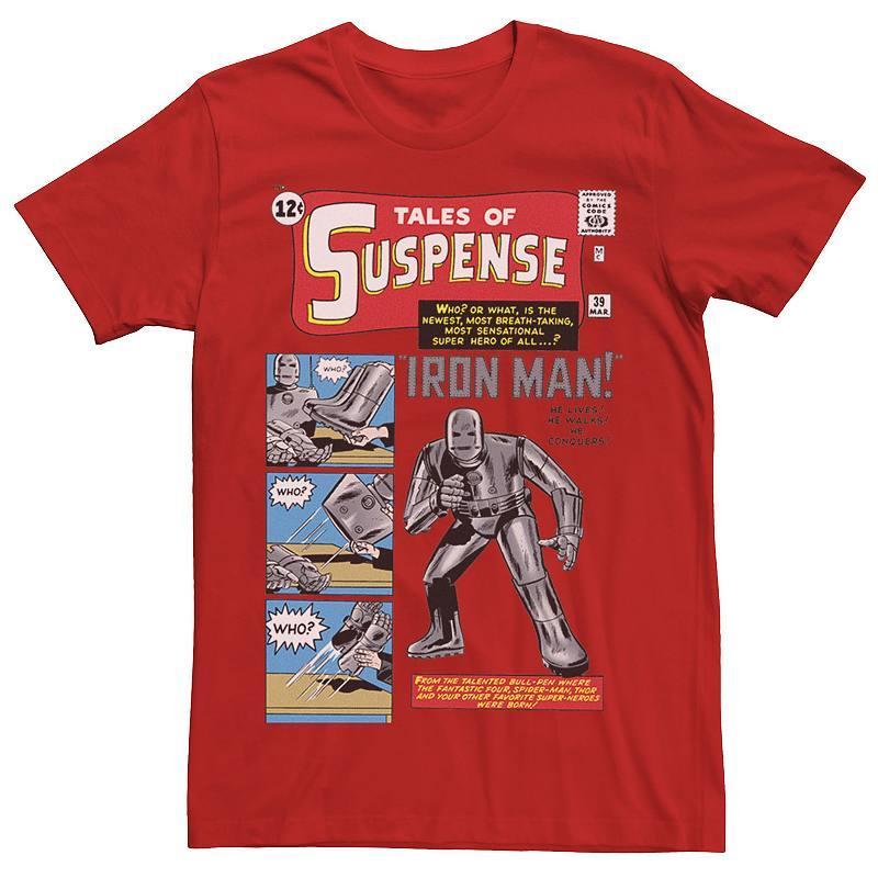 Mens Marvel Avengers Iron Man Classic Suspense Comic Cover Graphic Tee Product Image