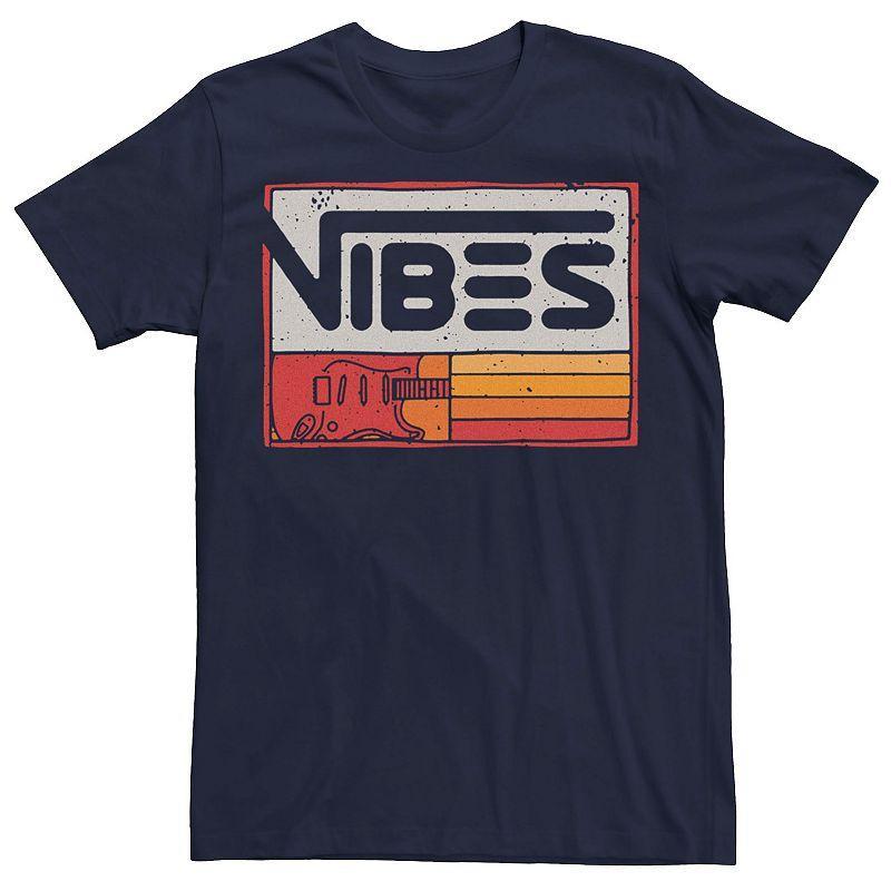 Mens Red Guitar Vibes Tee Blue Product Image