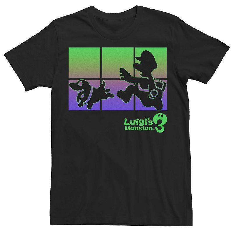 Big & Tall Luigis Mansion 3 Luigi And Polterpup Silhouette Tee, Mens Product Image