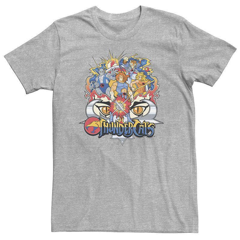 Big & Tall ThunderCats Group Shot Logo Badge Tee, Mens Athletic Grey Product Image