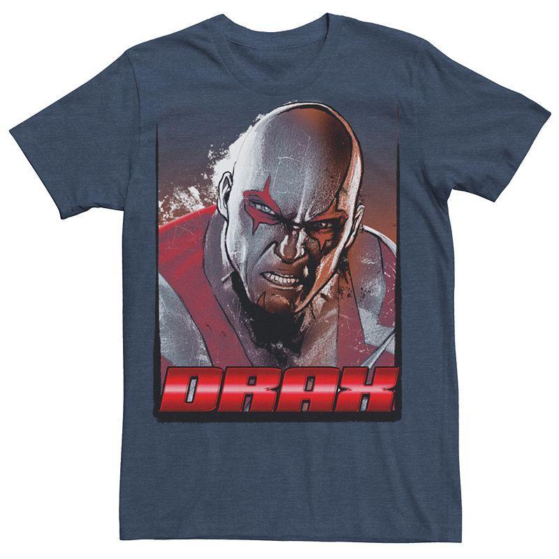 Mens Marvel Guardians of the Galaxy Drax Shading Graphic Tee Navy Grey Product Image