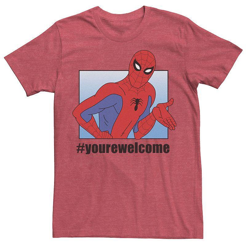 Mens Marvel Spider-Man #yourwelcome Vintage Panel Poster Graphic Tee Product Image