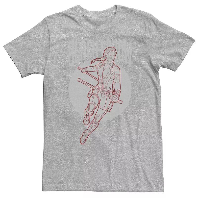 Big & Tall Marvel Avengers Endgame Black Widow Outline Poster Tee, Mens Product Image