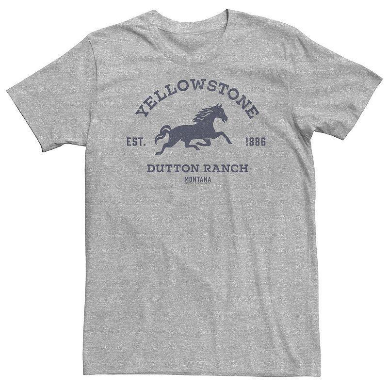 Big & Tall Yellowstone Dutton Ranch Montana Horse Logo Tee, Mens Athletic Grey Product Image