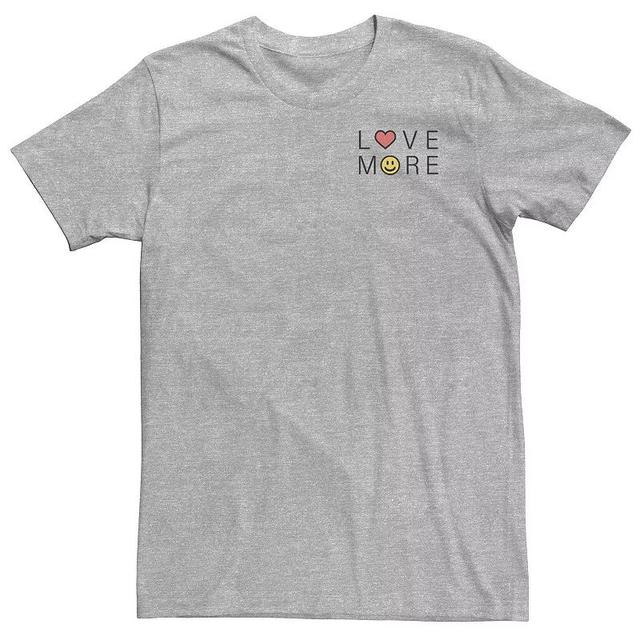 Big & Tall Trendy Love More Smile Tee, Mens Athletic Grey Product Image