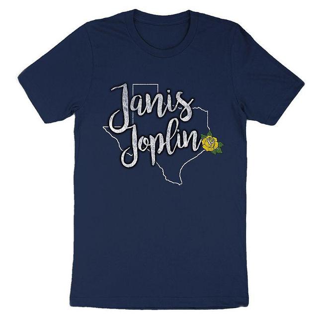 Mens Janis Joplin Yellow Rose Tee Blue Product Image