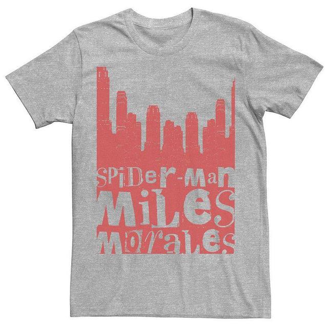 Mens Marvel Spider-Man Miles Morales City Skyline Tee Athletic Grey Product Image