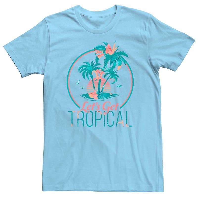 Mens Lets Get Tropical Island Floral Fill Tee Product Image