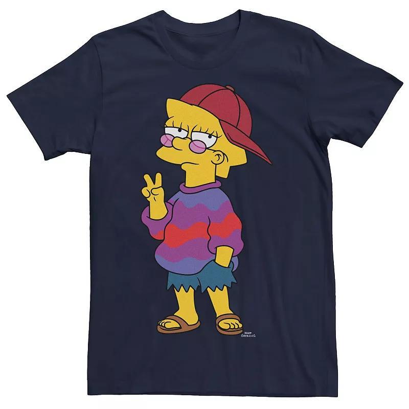 Mens The Simpsons Cool Lisa Graphic Tee Blue Product Image