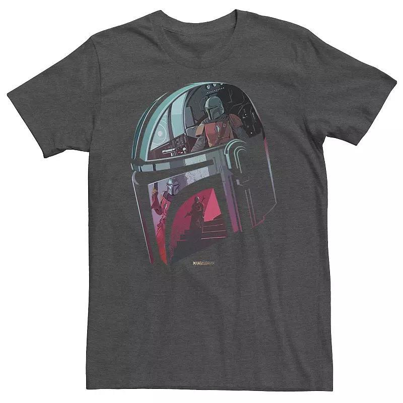 Mens Star Wars: The Mandalorian Helmet Reflection Tee Med Blue Product Image