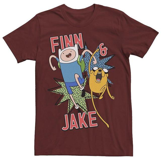 Mens Cartoon Network Adventure Time Finn & Jake Kapows Tee Athletic Grey Product Image