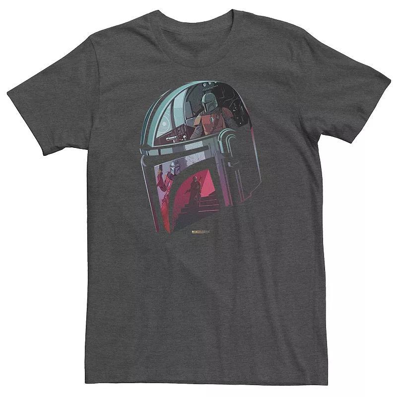 Mens Star Wars: The Mandalorian Helmet Reflection Tee Med Blue Product Image