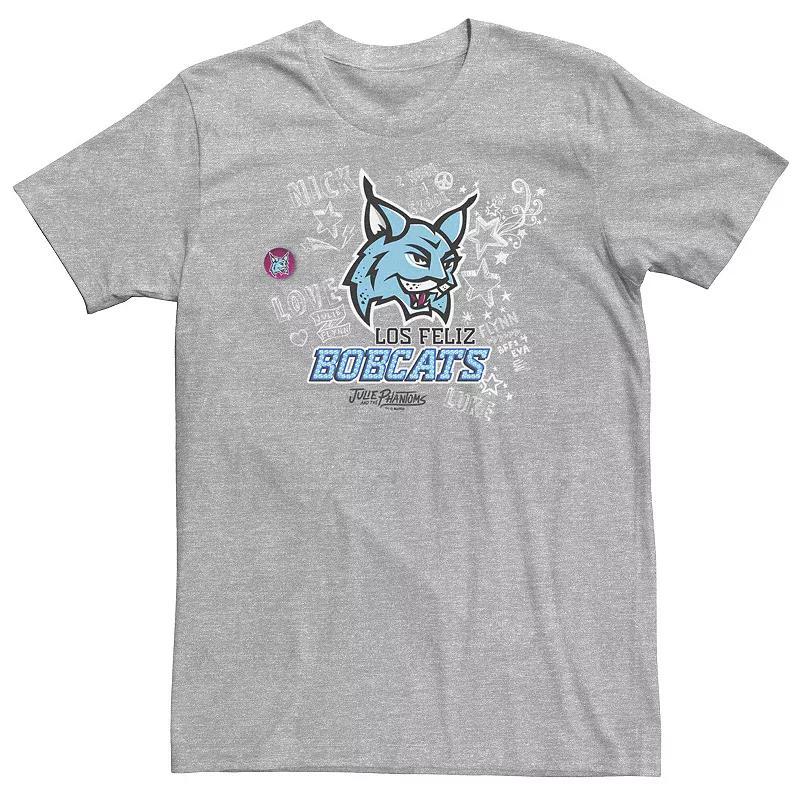 Big & Tall Julie And The Phantoms Los Feliz Bobcats Logo Tee, Mens Athletic Grey Product Image