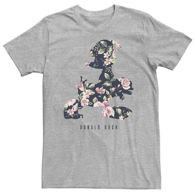 Big & Tall Disney Donald Duck Floral Fill Silhouette Tee, Mens Athletic Grey Product Image