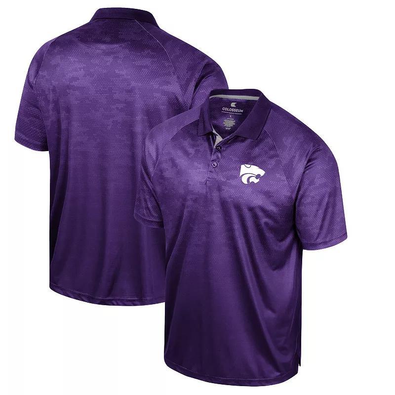 Mens Colosseum Kansas State Wildcats Honeycomb Raglan Polo Product Image