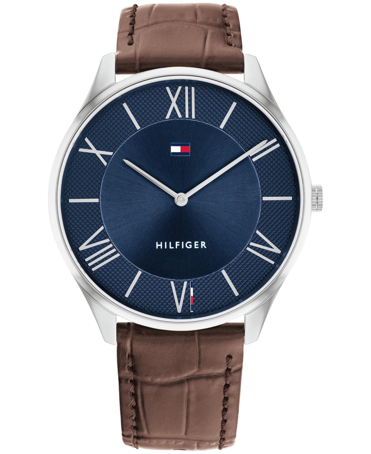 Tommy Hilfiger Mens Quartz Multifunction Brown Leather Strap Watch 43mm - Brown Product Image