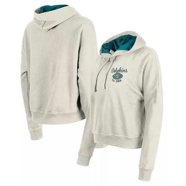 Womens New Era Cream Miami Dolphins 3rd Down Historic Pullover Hoodie Product Image