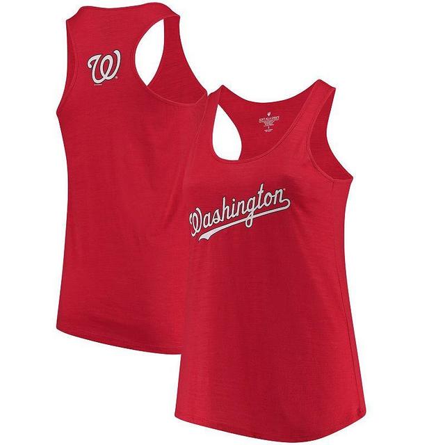 Womens Soft as a Grape Washington Nationals Plus Size Swing for the Fences Racerback Tank Top Product Image