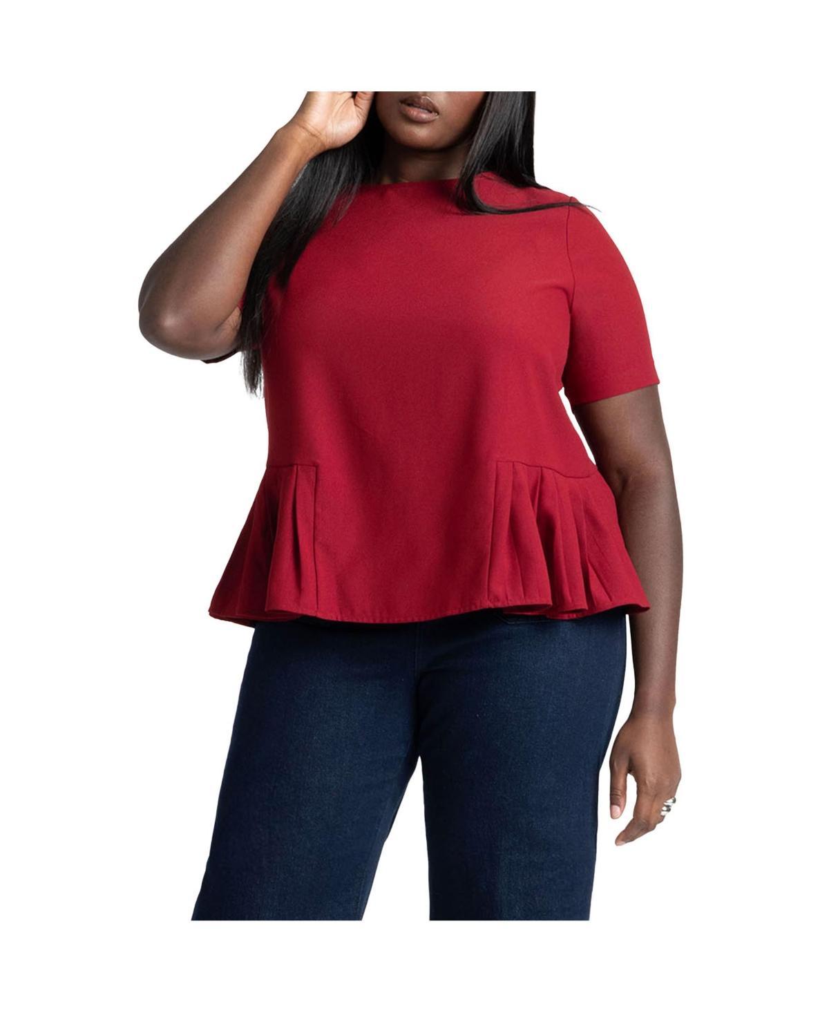 Eloquii Womens Pleated Hem Top Product Image