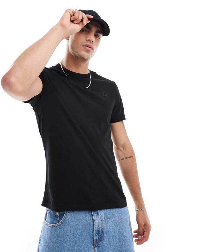 FCUK chest logo t-shirt in black Product Image