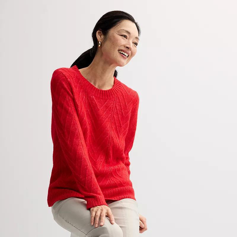 Petite Croft & Barrow Cozy Pullover Sweater, Womens Chianti Red product image