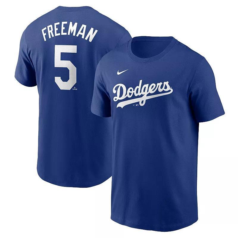 Mens Nike Freddie Freeman Royal Los Angeles Dodgers Fuse Name & Number T-Shirt Product Image