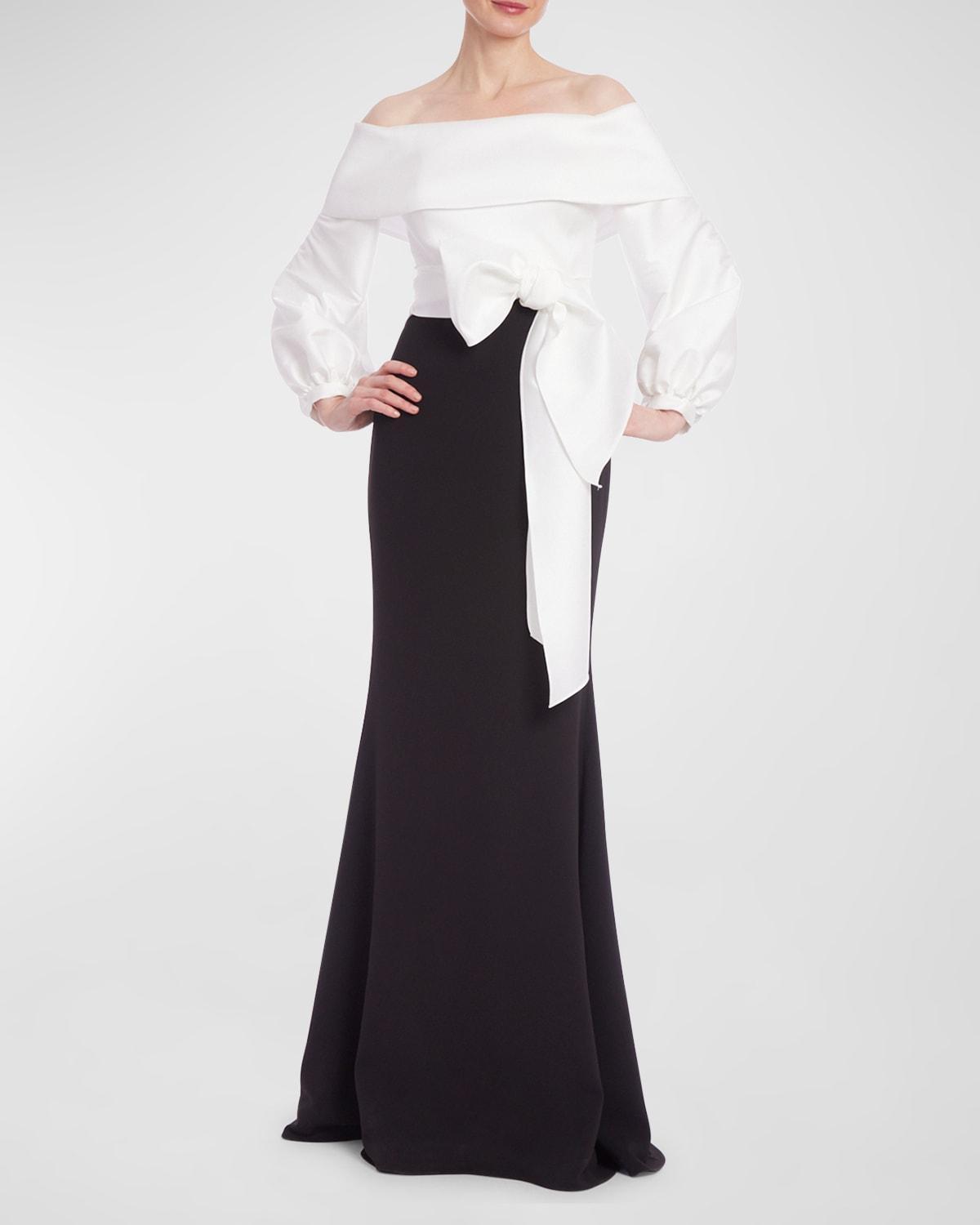 Womens Contrast Tie-Waist Gown Product Image