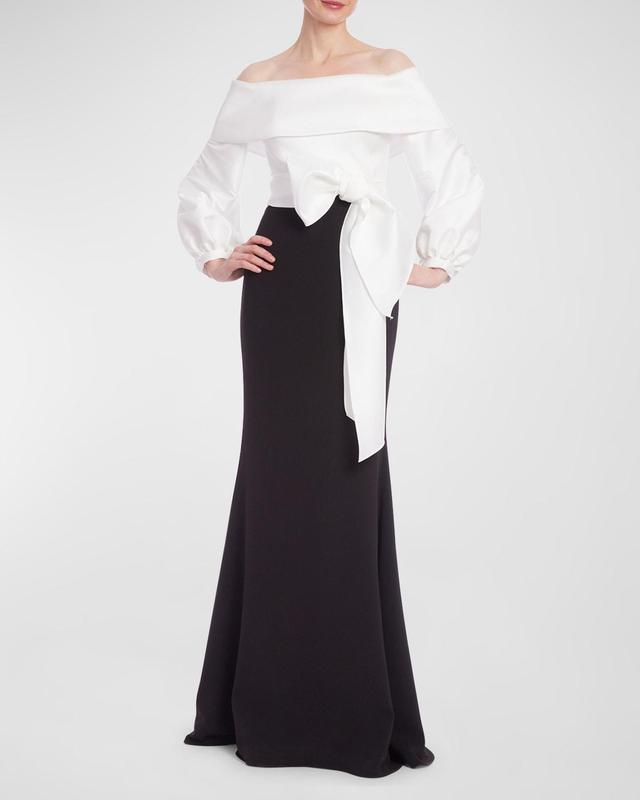 Two-Tone Off-Shoulder Trumpet Gown Product Image