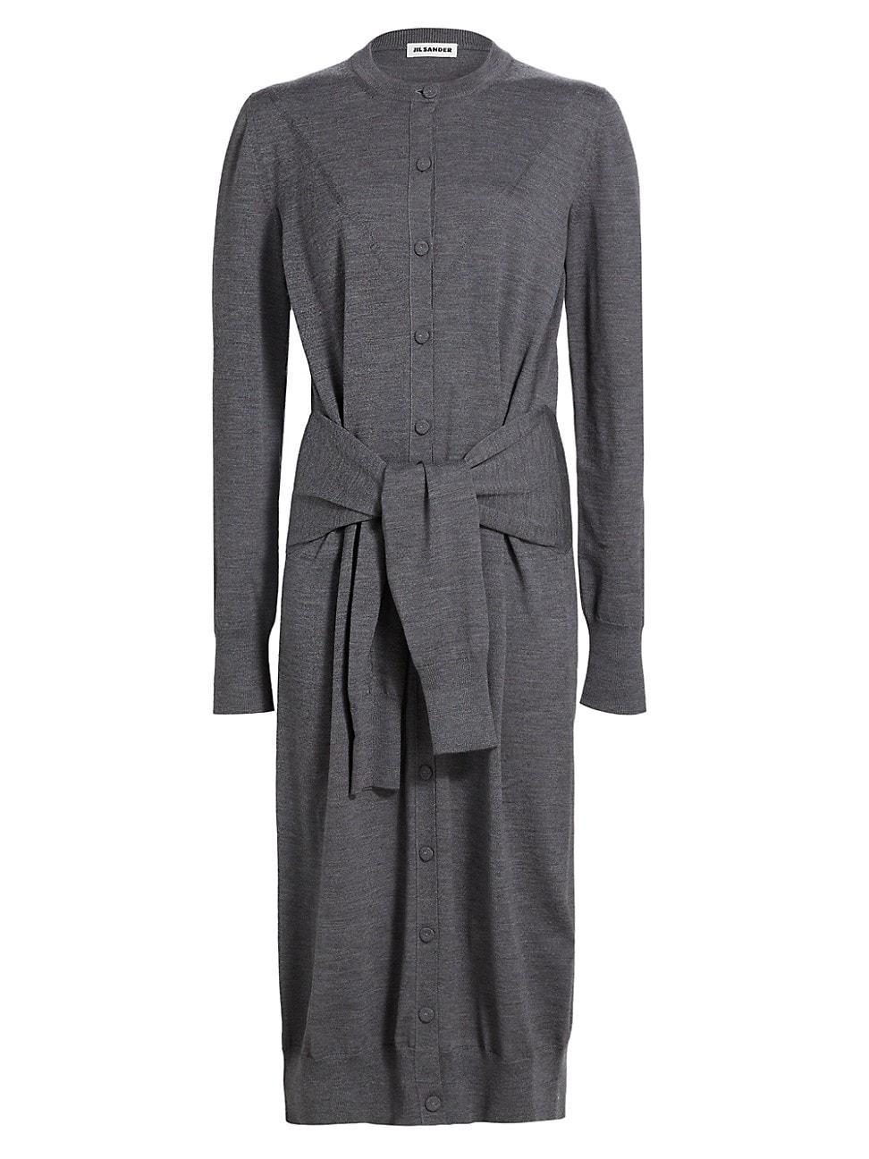 Womens Wool Tie-Waist Maxi Dress Product Image