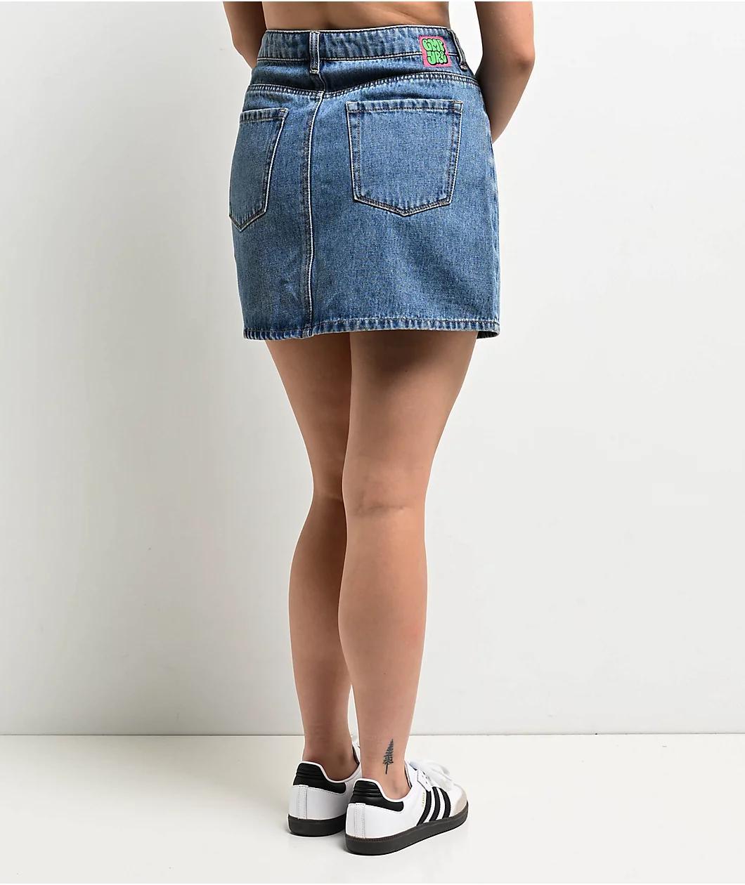 Empyre Leah Billie Wash Blue Denim Skirt Product Image